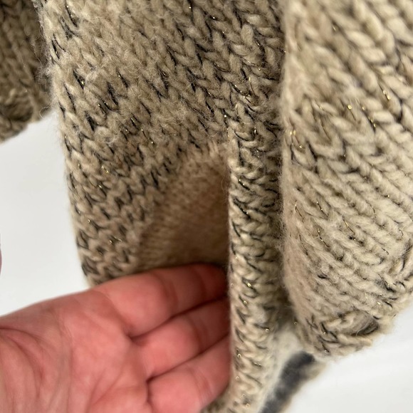 BCBGMaxazria Womens Draped Cardigan Medium Beige Wool Hi/Low Open Shawl - Picture 5 of 9